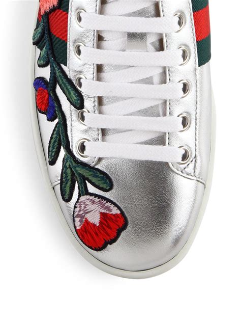 used gucci floral sneakers|Gucci ace embroidered sneakers.